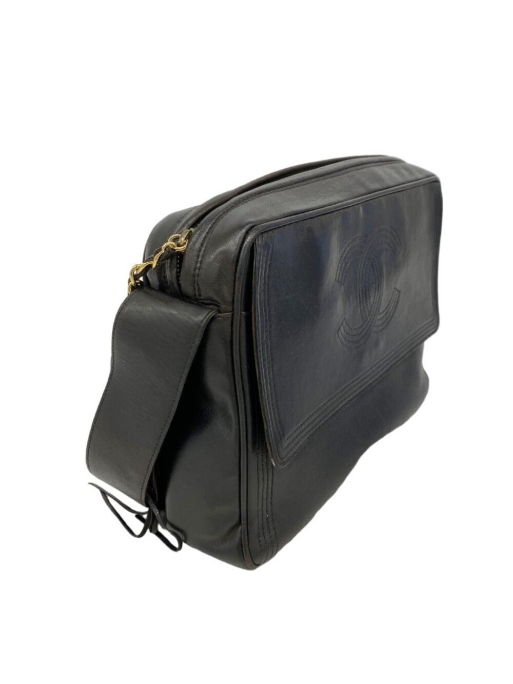 Chanel Shoulder Bag Lambskin Black Gold - Picture 2 of 10